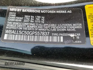 2016 BMW Z4 sDrive28i with VIN WBALL5C50GP557837, listed as a Copart auction lot 51038615 with 59,878 mi miles and Salvage Title. Bid and sale history available at carsss.com. Image 13.