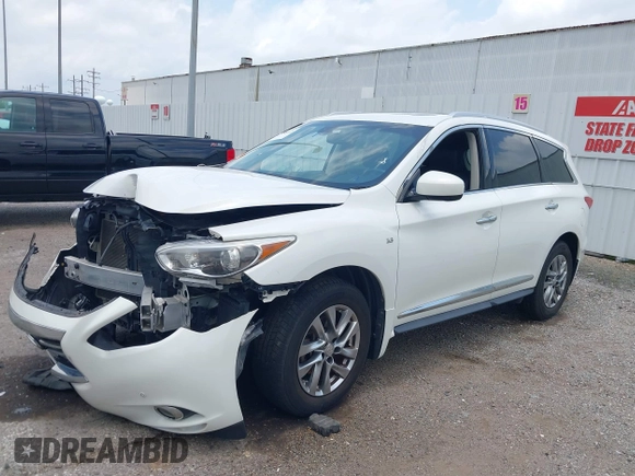 2014 Infiniti QX60 with VIN 5N1AL0MM8EC519291, listed as a IAAI auction lot 39510962 with 109,429 mi miles and . Bid and sale history available at DreamBid. Image 16.