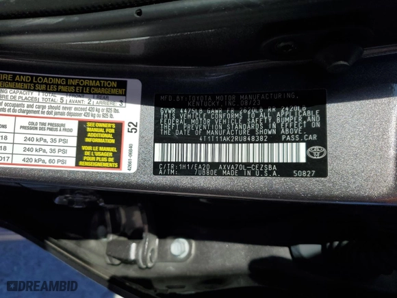 2024 Toyota Camry SE with VIN 4T1T11AK2RU848382, listed as a Copart auction lot 49446675 with 27,992 mi miles and Salvage Title. Bid and sale history available at carsss.com. Image 12.