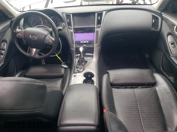 2016 Infiniti Q50 Premium with VIN JN1EV7APXGM305863, listed as a Copart auction lot 54168845 with 104,543 mi miles and Salvage Title. Bid and sale history available at carsss.com. Image 8.