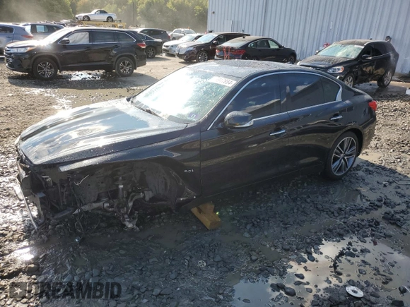 2017 Infiniti Q50 2.0t Sport with VIN JN1CV7AR2HM680236, listed as a Copart auction lot 71917884 with 84,212 mi miles and Salvage Title. Bid and sale history available at carsss.com. Image 1.