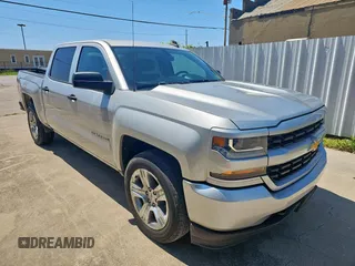 2018 Chevrolet Silverado 1500 Custom with VIN 3GCPCPEC6JG188408, listed as a Copart auction lot 52579595 with 74,895 mi miles and Clean Title. Bid and sale history available at DreamBid. Image 1.