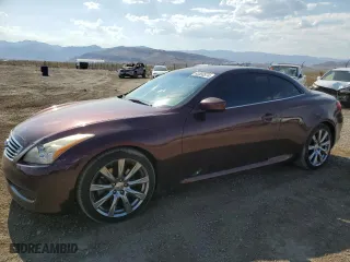 2010 Infiniti G37 Convertible with VIN JN1CV6FEXAM354478, listed as a Copart auction lot 63550574 with 112,836 mi miles and Salvage Title. Bid and sale history available at carsss.com. Image 1.