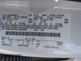 2020 Ford Escape SE с VIN 1FMCU0G64LUA86255, выставлен на аукционе IAAI как лот 41803788 с пробегом 81 065 миль миль и . История ставок и продаж доступна на DreamBid. Изображение 9.