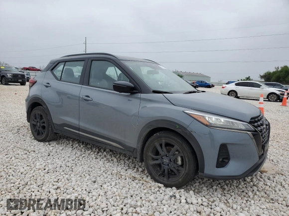 2023 Nissan Kicks SR with VIN 3N1CP5DV7PL566748, listed as a Copart auction lot 51146975 with 25,310 mi miles and Salvage Title. Bid and sale history available at DreamBid. Image 4.