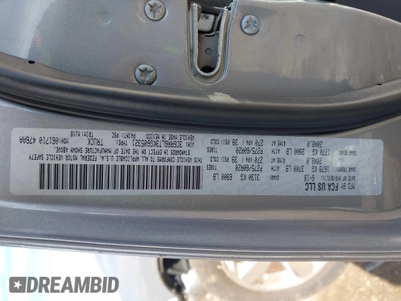 2019 Ram 1500 Big Horn with VIN 3C6RR6LT3KG605321, listed as a IAAI auction lot 41053497 with 113,853 mi miles. Bid and sale history available at carsss.com. Image 9.