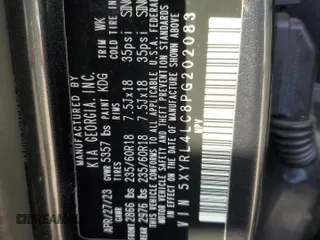 2023 Kia Sorento S with VIN 5XYRL4LC8PG202083, listed as a Copart auction lot 45866825 with 17,800 mi miles and Salvage Title. Bid and sale history available at DreamBid. Image 12.