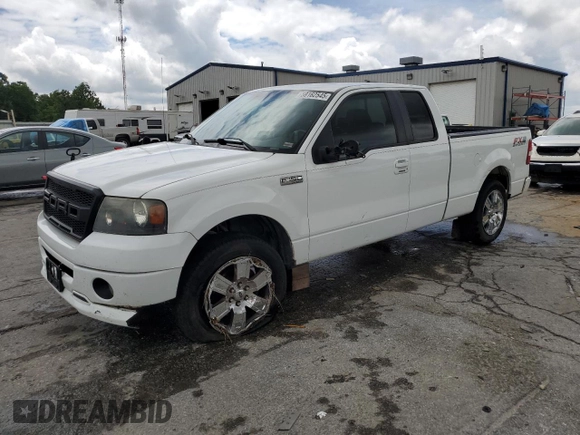 2008 Ford F-150 XL with VIN 1FTPX12V38KC55492, listed as a Copart auction lot 58162545 with 197,589 mi miles and Salvage title. Bid and sale history available at DreamBid. Image 1.