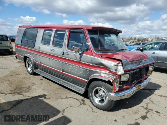 1991 Ford Econoline Cargo with VIN 1FDES14H2MHA04477, listed as a Copart auction lot 47429575 with 63,054 mi miles and Salvage Title. Bid and sale history available at DreamBid. Image 4.