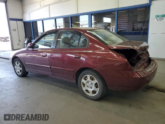 2001 Hyundai Elantra GLS with VIN KMHDN45D71U140221, listed as a Copart auction lot 54695955 with 107,725 mi miles and Salvage title. Bid and sale history available at DreamBid. Image 2.