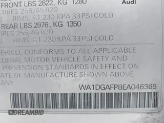 2014 Audi Q5 Premium Plus with VIN WA1DGAFP8EA046369, listed as a IAAI auction lot 41324287 with 124,655 mi miles and . Bid and sale history available at DreamBid. Image 9.
