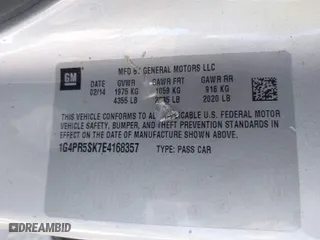 2014 Buick Verano Convenience Group with VIN 1G4PR5SK7E4168357, listed as a IAAI auction lot 41977491 with 128,423 mi miles. Bid and sale history available at carsss.com. Image 9.