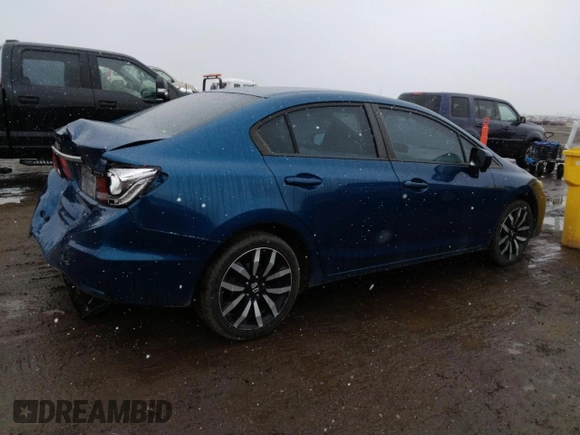 2015 Honda Civic EX-L with VIN 2HGFB2F90FH526463, listed as a Copart auction lot 52945805 with 138,646 mi miles and Salvage Title. Bid and sale history available at carsss.com. Image 3.