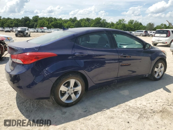 2013 Hyundai Elantra GLS with VIN 5NPDH4AE9DH281672, listed as a Copart auction lot 61760935 with 74,730 mi miles and Salvage title. Bid and sale history available at DreamBid. Image 3.