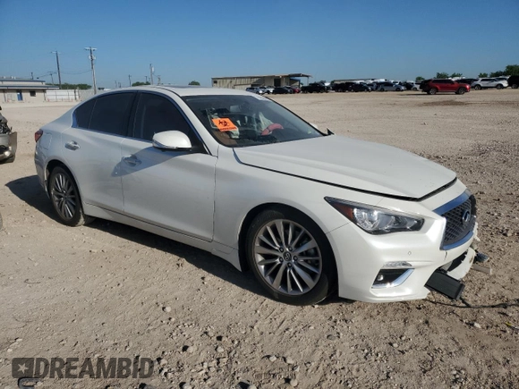 2023 Infiniti Q50 Luxe with VIN JN1EV7BP9PM512260, listed as a Copart auction lot 52326655 with Not provided miles and Salvage title. Bid and sale history available at DreamBid. Image 4.