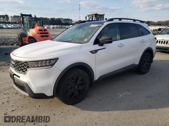 2022 Kia Sorento X-Line S with VIN 5XYRLDLC4NG083588, listed as a Copart auction lot 42587315 with 63,999 mi miles and Salvage Title. Bid and sale history available at carsss.com. Image 1.