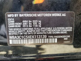 2014 BMW 3 Series 328i with VIN WBA3C1C5XEK113139, listed as a Copart auction lot 51931305 with 67,091 mi miles and Salvage Title. Bid and sale history available at carsss.com. Image 13.