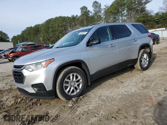 2021 Chevrolet Traverse LS with VIN 1GNEVFKW3MJ104372, listed as a Copart auction lot 49183435 with 51,853 mi miles and Salvage Title. Bid and sale history available at carsss.com. Image 1.