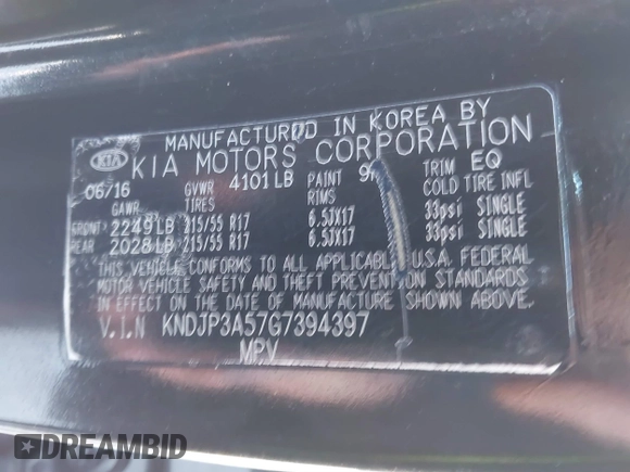 2016 Kia Soul + with VIN KNDJP3A57G7394397, listed as a IAAI auction lot 41621912 with 140,070 mi miles. Bid and sale history available at carsss.com. Image 9.