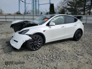 2022 Tesla Model Y Performance with VIN 7SAYGDEF9NF564566, listed as a Copart auction lot 53799715 with 38,963 mi miles and Salvage title. Bid and sale history available at DreamBid. Image 1.