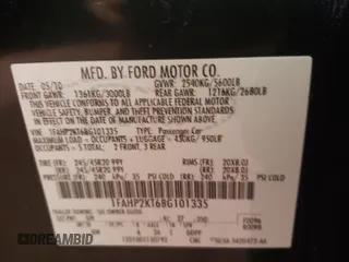 2011 Ford Taurus SHO with VIN 1FAHP2KT6BG101335, listed as a Copart auction lot 48075985 with Not Provided miles and Clean Title. Bid and sale history available at carsss.com. Image 13.