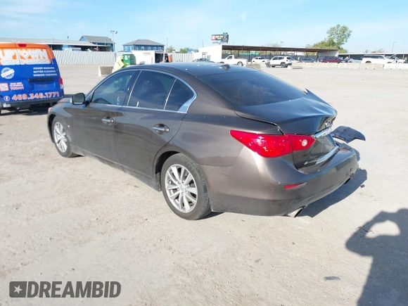 2014 Infiniti Q50 with VIN JN1BV7AP8EM683390, listed as a IAAI auction lot 40941679 with 154,408 mi miles. Bid and sale history available at carsss.com. Image 3.