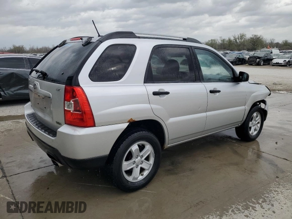 2009 Kia Sportage LX with VIN KNDJE723797590918, listed as a Copart auction lot 51218345 with 145,480 mi miles and Salvage Title. Bid and sale history available at carsss.com. Image 3.
