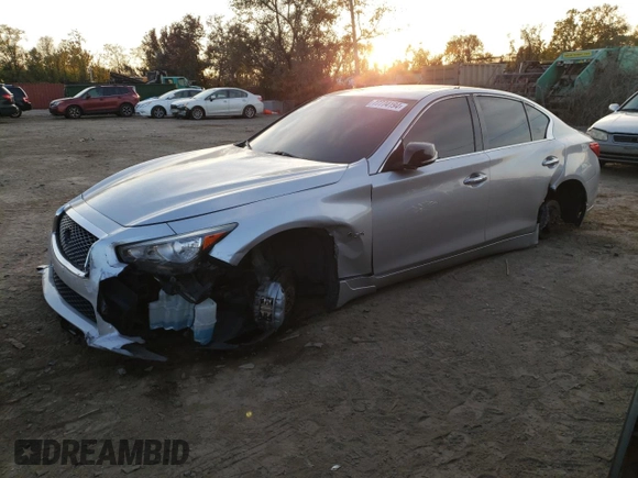 2016 Infiniti Q50 Red Sport 400 with VIN JN1FV7AR8GM451877, listed as a Copart auction lot 77774194 with 103,367 mi miles and Salvage Title. Bid and sale history available at DreamBid. Image 1.