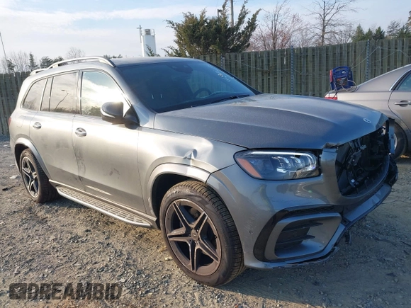 2025 Mercedes-Benz GLS 450 with VIN 4JGFF5KEXSB308035, listed as a IAAI auction lot 41814613 with 1,985 mi miles and . Bid and sale history available at DreamBid. Image 1.