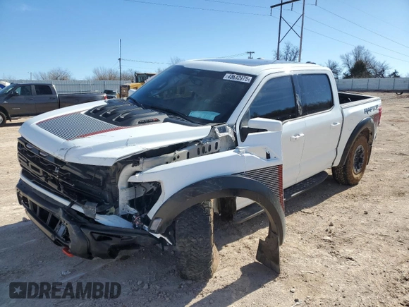 2024 Ford F-150 Raptor with VIN 1FTFW1RJ9RFB89090, listed as a Copart auction lot 43642975 with 5,164 mi miles and Salvage Title. Bid and sale history available at DreamBid. Image 1.