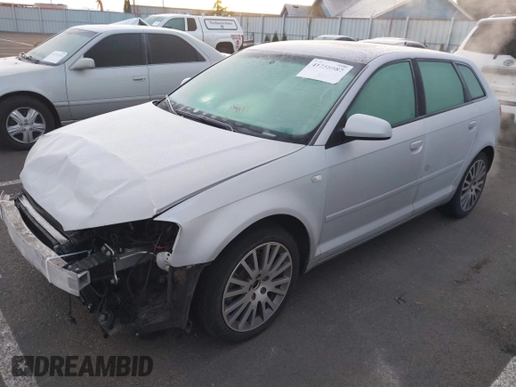 2008 Audi A3 with VIN WAUNF78P98A145393, listed as a IAAI auction lot 41258987 with 91,720 mi miles. Bid and sale history available at carsss.com. Image 2.