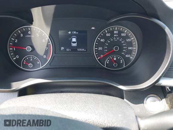 2019 Kia Optima LX with VIN 5XXGT4L34KG317817, listed as a IAAI auction lot 41958347 with 50,504 mi miles. Bid and sale history available at carsss.com. Image 7.