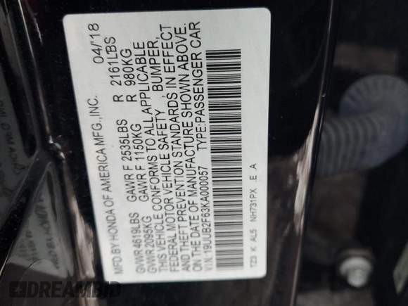 2019 Acura TLX w/A-Spec Pkg with VIN 19UUB2F63KA000057, listed as a Copart auction lot 44729405 with 87,189 mi miles and Salvage Title. Bid and sale history available at carsss.com. Image 12.