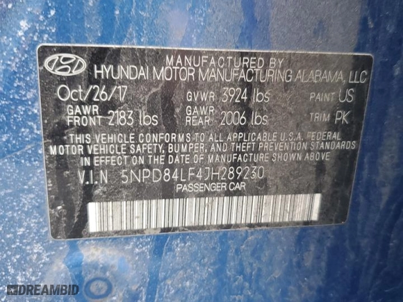 2018 Hyundai Elantra Value Edition with VIN 5NPD84LF4JH289230, listed as a Copart auction lot 47159375 with 135,841 mi miles and Salvage Title. Bid and sale history available at carsss.com. Image 12.