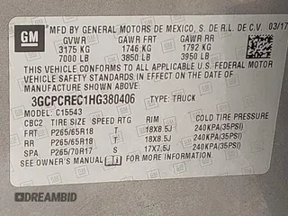 2017 Chevrolet Silverado 1500 LT with VIN 3GCPCREC1HG380406, listed as a IAAI auction lot 42031974 with 128,444 mi miles. Bid and sale history available at carsss.com. Image 9.