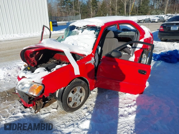 2002 Hyundai Accent GL with VIN KMHCG45C72U285130, listed as a IAAI auction lot 41373423 with 58,685 mi miles. Bid and sale history available at carsss.com. Image 2.