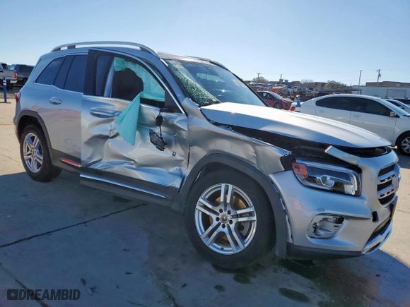 2021 Mercedes-Benz GLB with VIN W1N4M4HB7MW129044, listed as a Copart auction lot 46509525 with 0 mi miles and Salvage Title. Bid and sale history available at carsss.com. Image 4.
