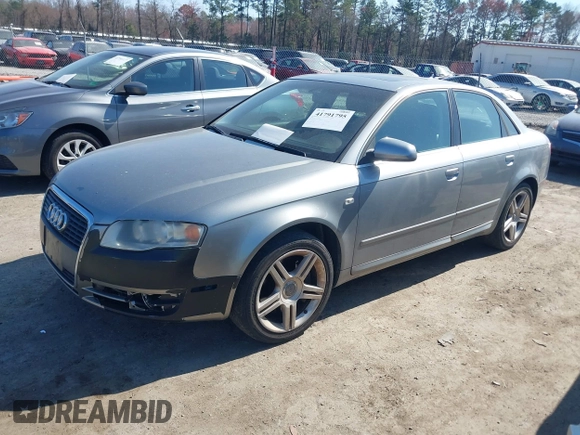 2008 Audi A4 2.0T with VIN WAUDF78E08A063823, listed as a IAAI auction lot 41791795 with 114,522 mi miles. Bid and sale history available at carsss.com. Image 2.