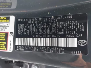2025 Toyota Camry LE z VIN 4T1DBADK8SU516255, wystawiony jako IAAI lot #41847062 z przebiegiem 4 534 mil mil oraz . Historia ofert i sprzedaży dostępna na DreamBid. Obrazek 9.