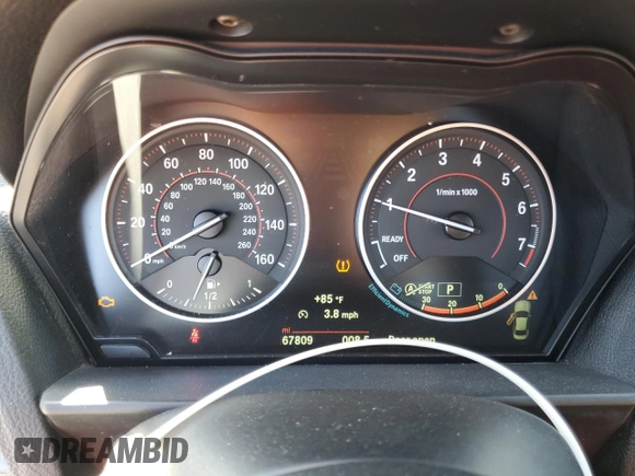 2015 BMW 2 Series 228i xDrive with VIN WBA1F7C51FVX95782, listed as a Copart auction lot 44176475 with 67,809 mi miles and Salvage Title. Bid and sale history available at carsss.com. Image 9.
