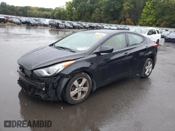 2013 Hyundai Elantra GLS with VIN 5NPDH4AE1DH197023, listed as a Copart auction lot 45961625 with 129,589 mi miles and Salvage title. Bid and sale history available at DreamBid. Image 1.
