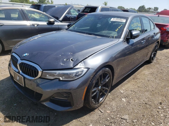 2020 BMW 3 Series 330i xDrive with VIN WBA5R7C05LFH46655, listed as a Copart auction lot 51350962 with 25,698 mi miles and . Bid and sale history available at DreamBid. Image 2.
