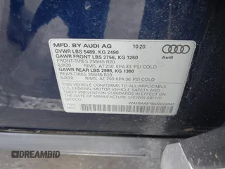 2021 Audi Q5 Premium Plus with VIN WA1BAAFY8M2022843, listed as a IAAI auction lot 42056110 with 32,036 mi miles and . Bid and sale history available at DreamBid. Image 9.