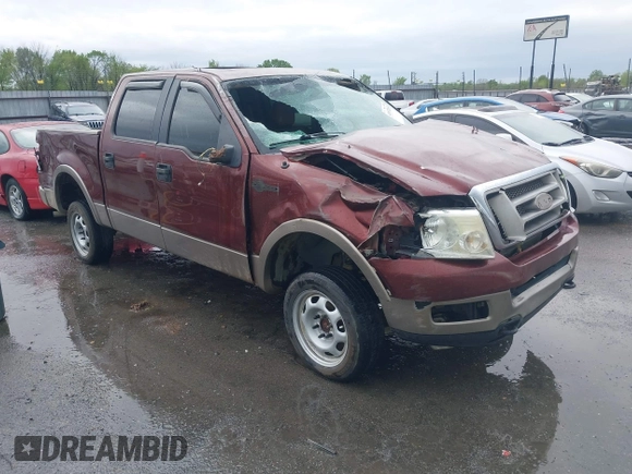 2005 Ford F-150 XLT with VIN 1FTPW14545KC40740, listed as a IAAI auction lot 41932653 with 164,641 mi miles. Bid and sale history available at carsss.com. Image 1.