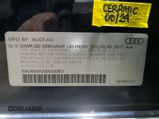 2014 Audi A8 3.0L TDI with VIN WAURMAFD0EN000857, listed as a Copart auction lot 51054765 with 112,505 mi miles and Non repairable. Bid and sale history available at DreamBid. Image 14.