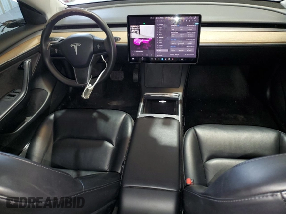 2022 Tesla Model 3 with VIN 5YJ3E1EA7NF189955, listed as a Copart auction lot 53149885 with 111,074 mi miles and Salvage Title. Bid and sale history available at DreamBid. Image 8.