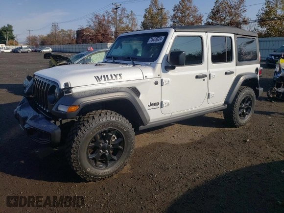 2023 Jeep Wrangler Willys with VIN 1C4HJXDG5PW543450, listed as a Copart auction lot 78455624 with 30,595 mi miles and Salvage Title. Bid and sale history available at DreamBid. Image 1.