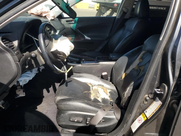 2008 Lexus IS 250 with VIN JTHBK262282078897, listed as a Copart auction lot 61847265 with 261,245 mi miles and Salvage title. Bid and sale history available at DreamBid. Image 7.