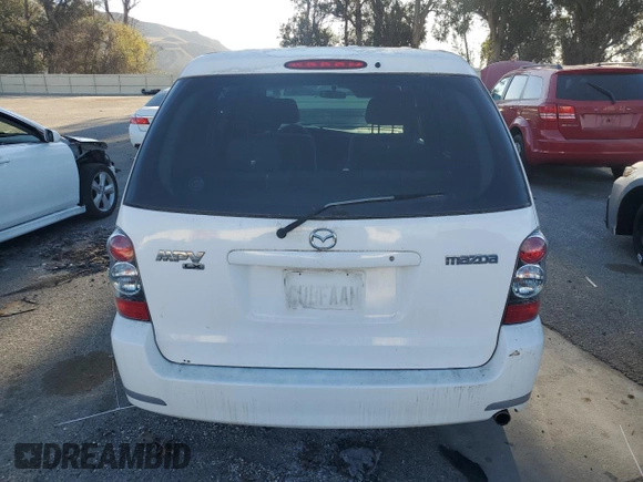 2006 Mazda MPV LX with VIN JM3LW28AX60557390, listed as a Copart auction lot 85831534 with 123,761 mi miles and Clean Title. Bid and sale history available at carsss.com. Image 6.
