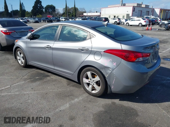 2013 Hyundai Elantra Limited with VIN KMHDH4AE6DU493169, listed as a IAAI auction lot 41507048 with 89,404 mi miles and . Bid and sale history available at DreamBid. Image 3.